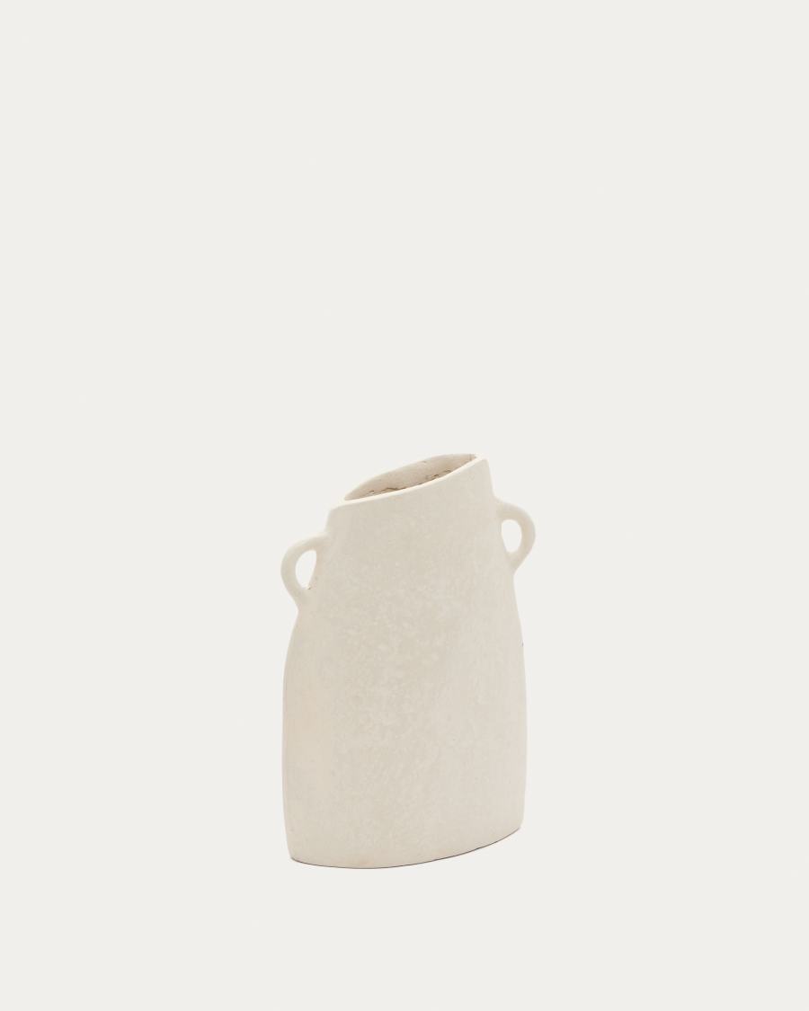 Neti white, papier mâché vase, 27 cm