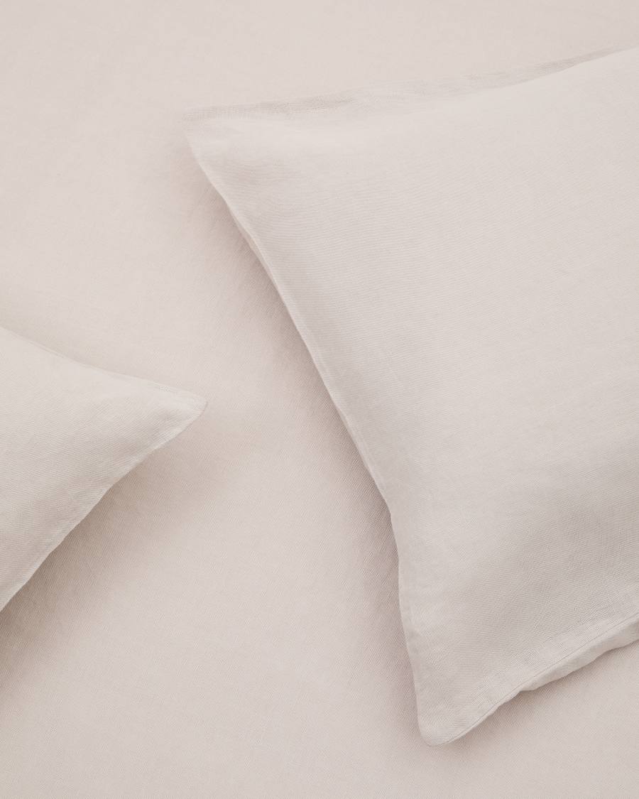 Simmel grey linen blend duvet and pillow cover set for 90 cm bed
