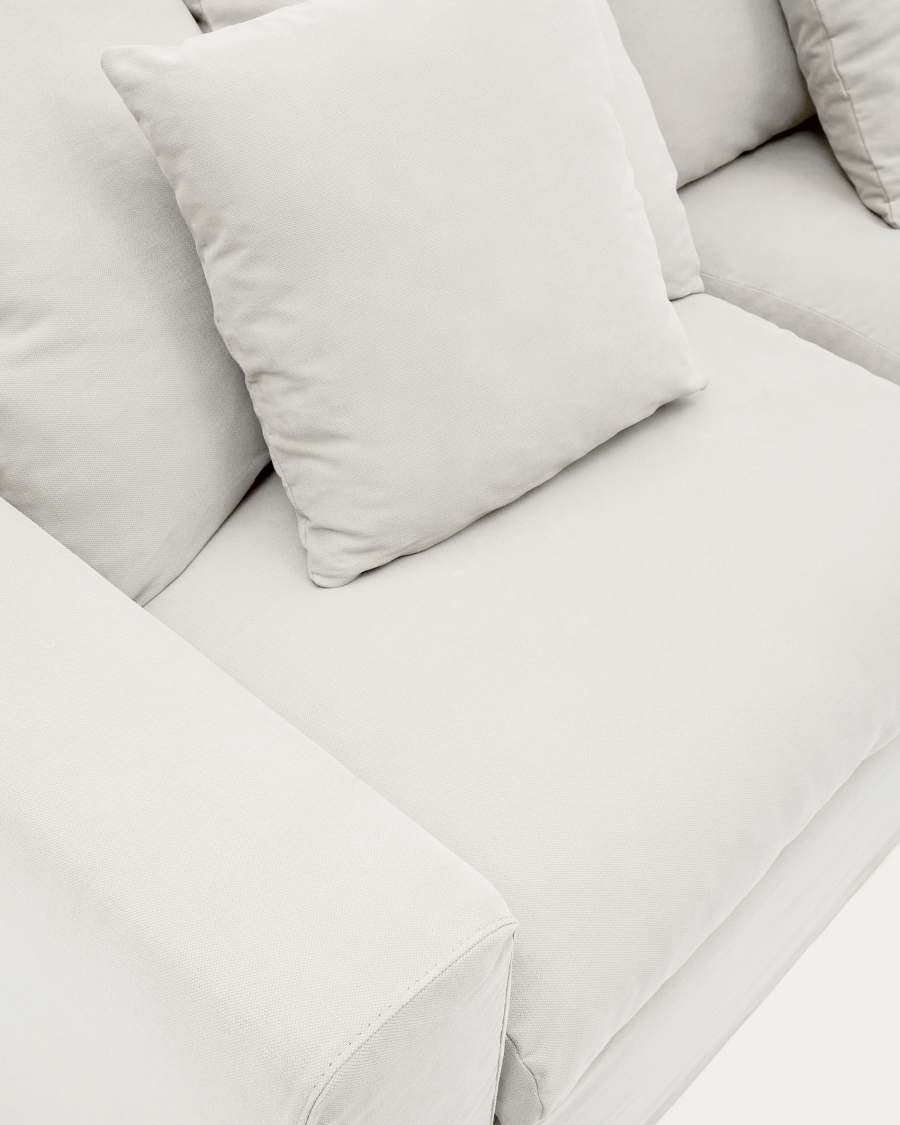 Nora 3-seater sofa cover in ecru linen and cotton