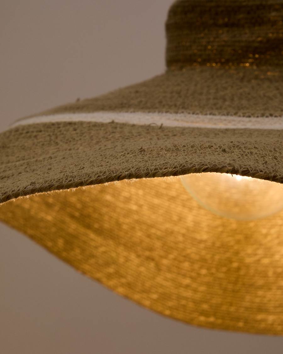 Albenya ceiling lamp made of natural fibres and cotton with a natural and white finish Ø 90 cm