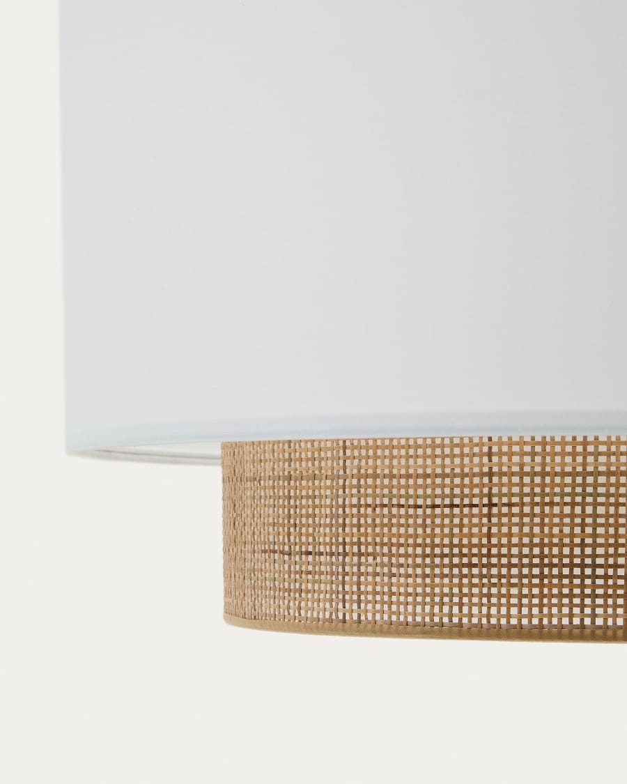 Erna bamboo ceiling lamp shade in a natural and white finish Ø 60 cm