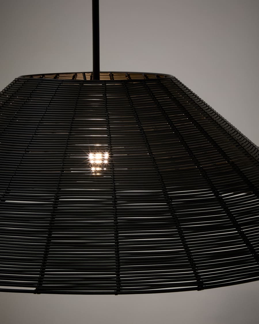 Saranella lampshade for outdoor ceiling lamp in black synthetic rattan Ø 70cm