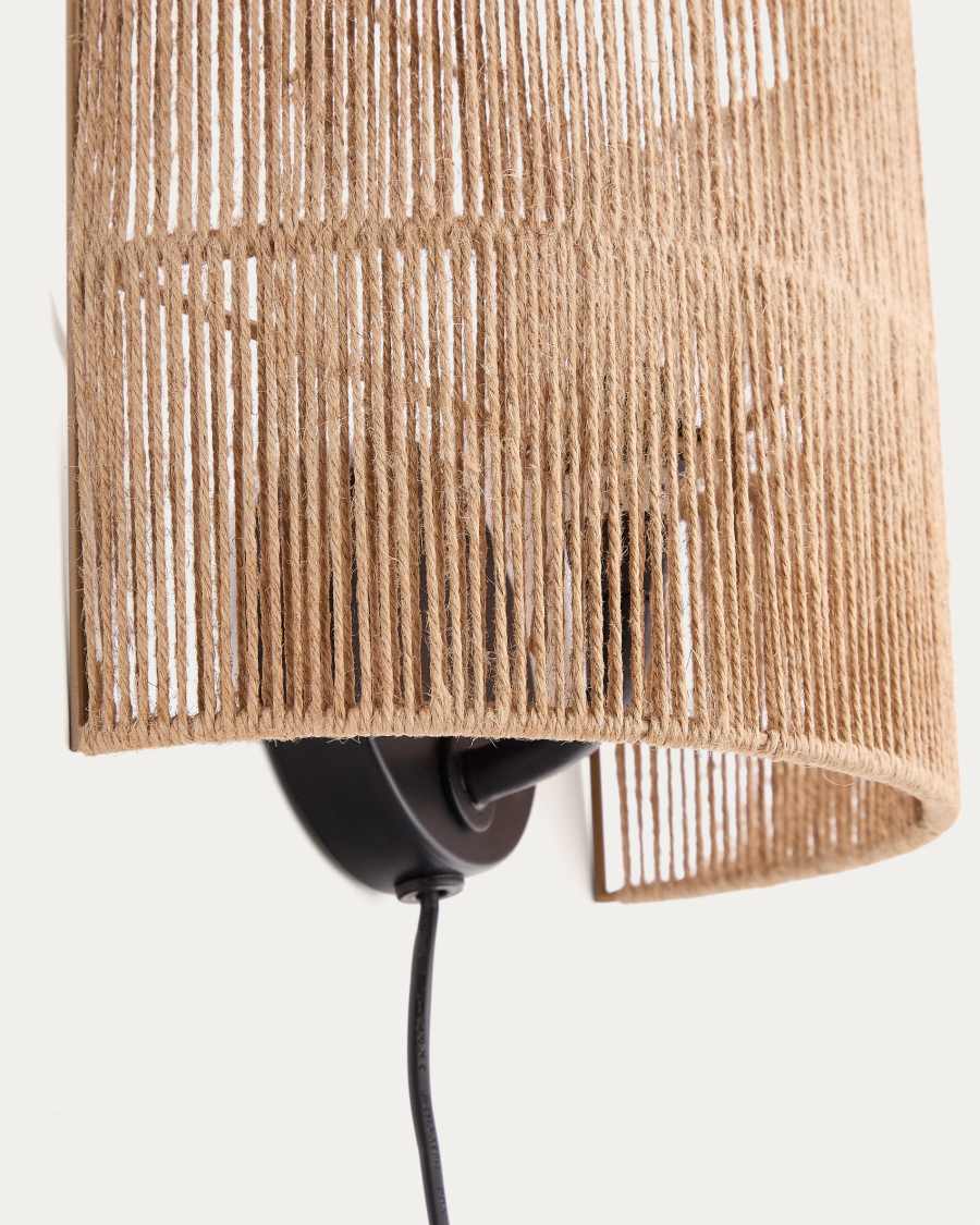 Canar wall light made of jute with a natural finish