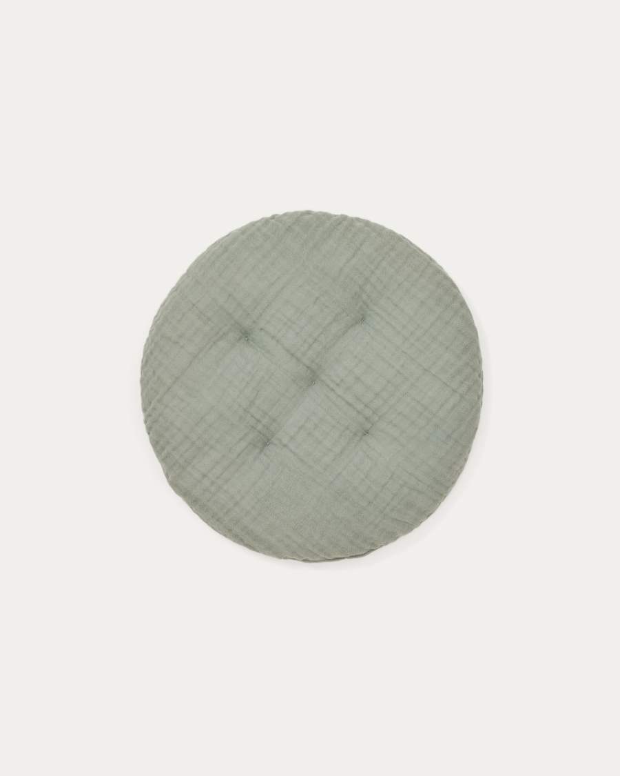 Laily green cushion made of 100% cotton Ø30 cm
