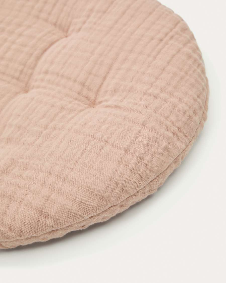 Laily pink cushion made of 100% cotton Ø30 cm