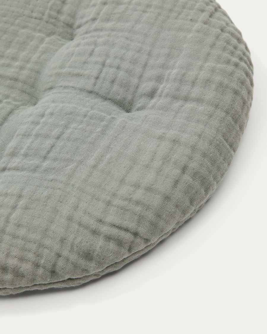 Laily green cushion made of 100% cotton Ø30 cm