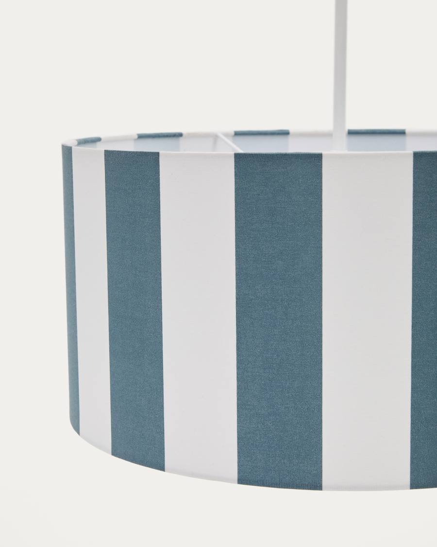 Ciral ceiling lamp shade with blue and white stripes, Ø 40 cm