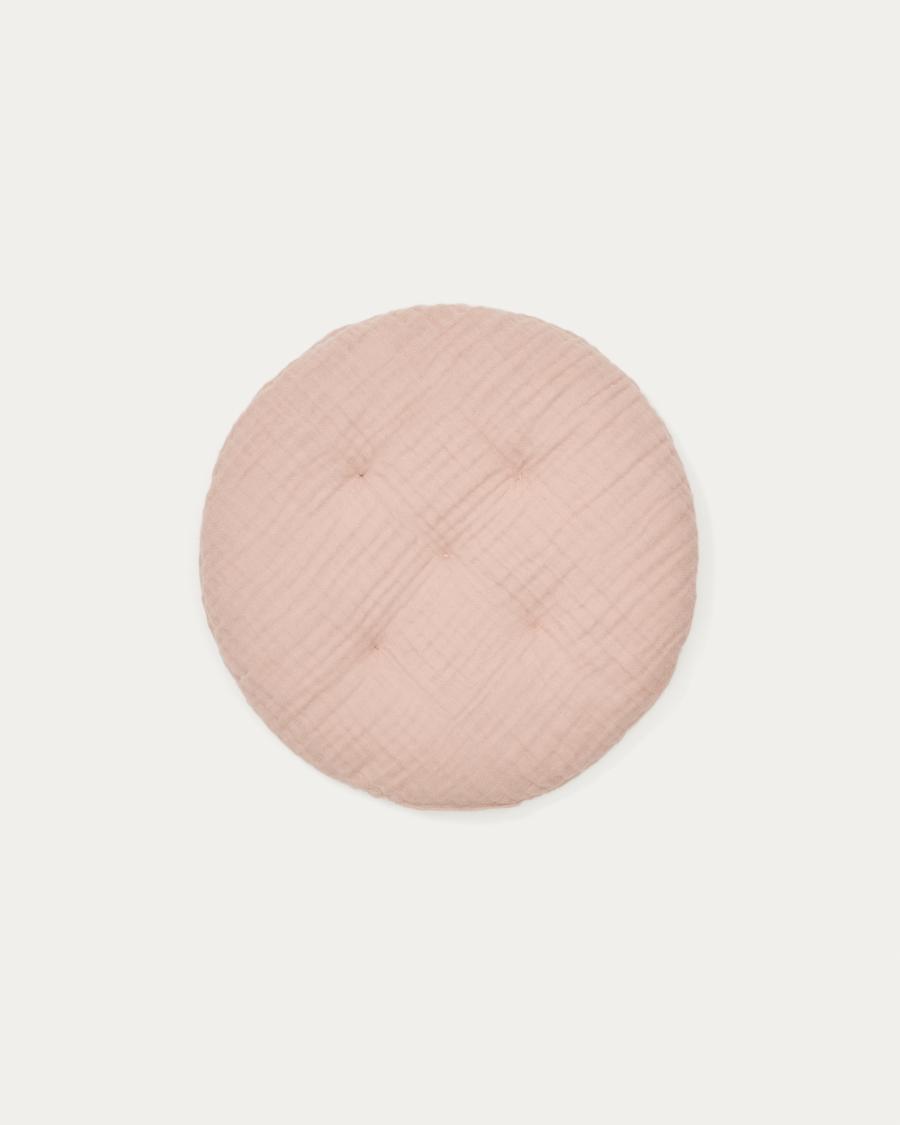 Laily pink cushion made of 100% cotton Ø30 cm