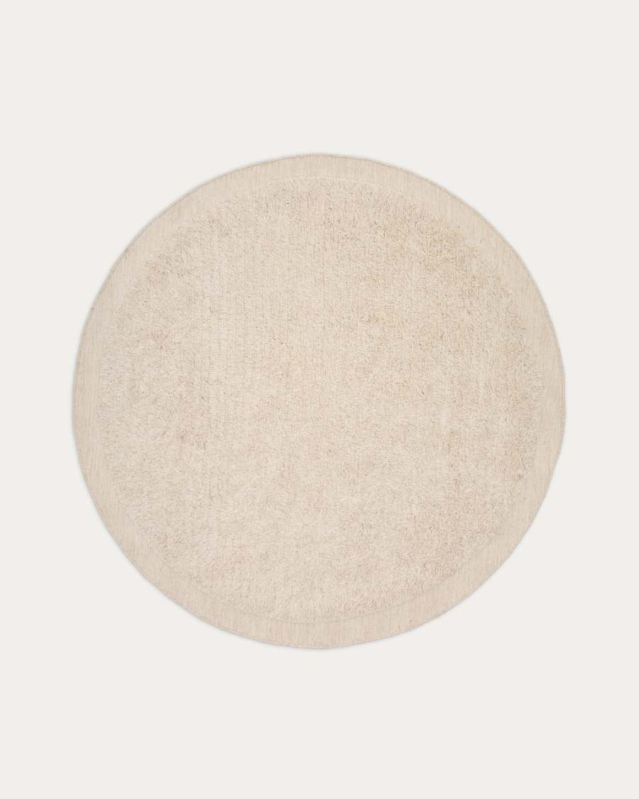 Marely round, white, wool rug, Ø 200 cm
