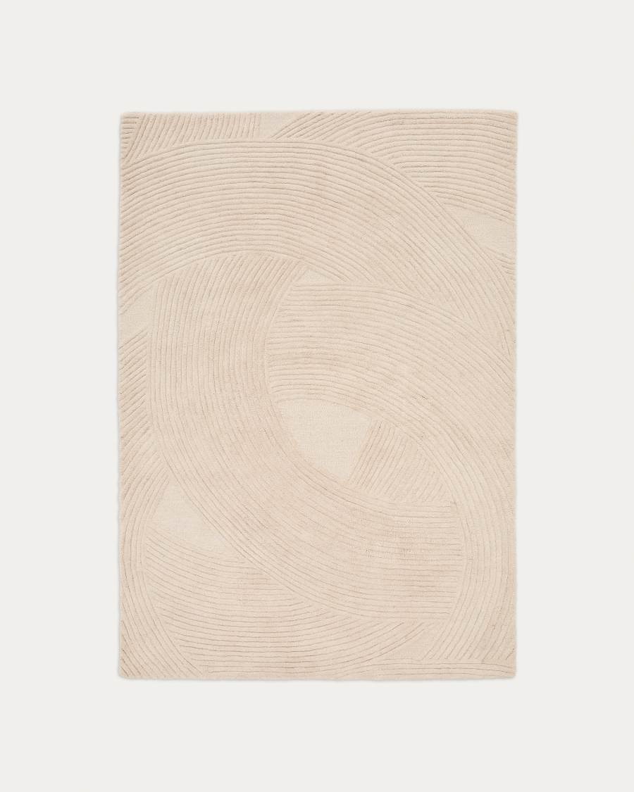 Domm beige wool rug, 160 x 230 cm