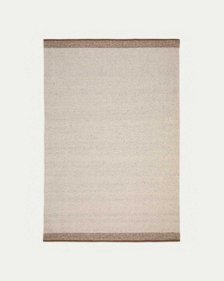 Nifelia beige wool jacquard rug, 160 x 230 cm