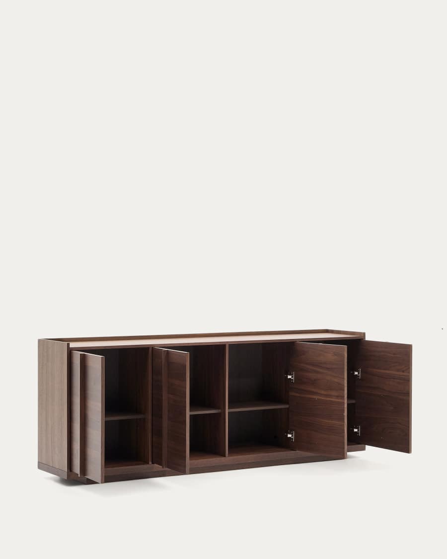 Onix dressoir van notenfineer in donkere afwerking 200 x 80 cm FSC