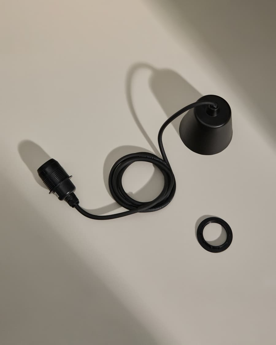 Albir black outdoor ceiling lamp mount