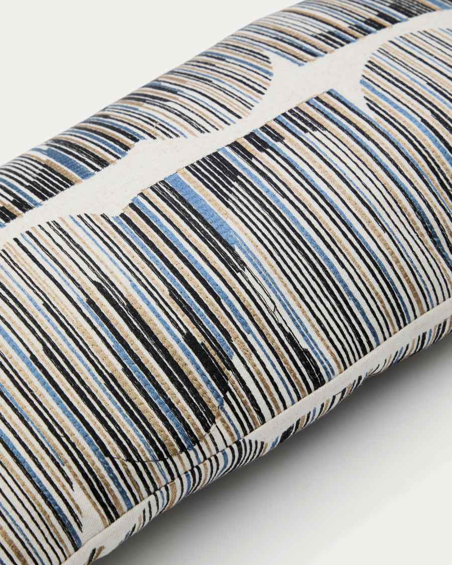 Log cushion cover with multicoloured graphic embroidery 30 x 50 cm