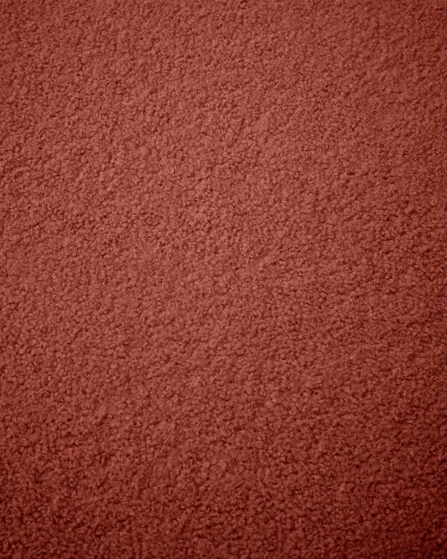 Kaeli footrest cover in terracotta bouclé Ø 43 cm
