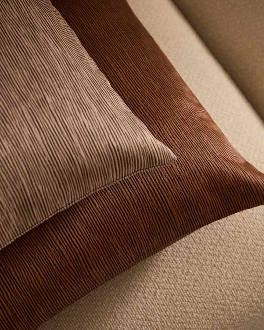 Mirca terracotta-coloured textured cushion cover, 50 x 30 cm