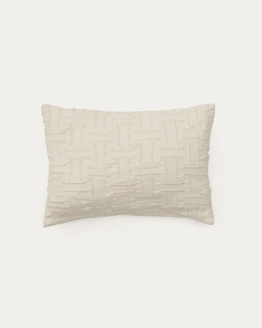 Lir beige embroidered cotton cushion cover 30 x 50cm