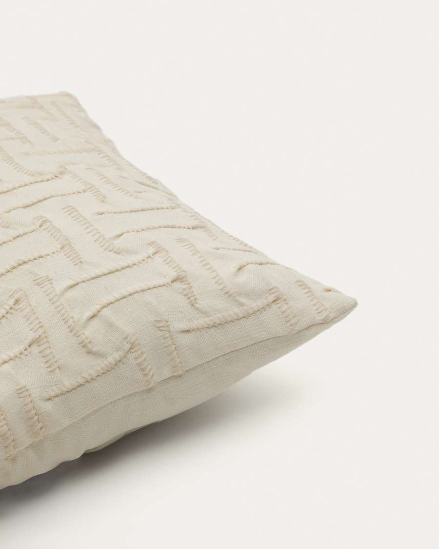 Lir beige embroidered cotton cushion cover 30 x 50cm