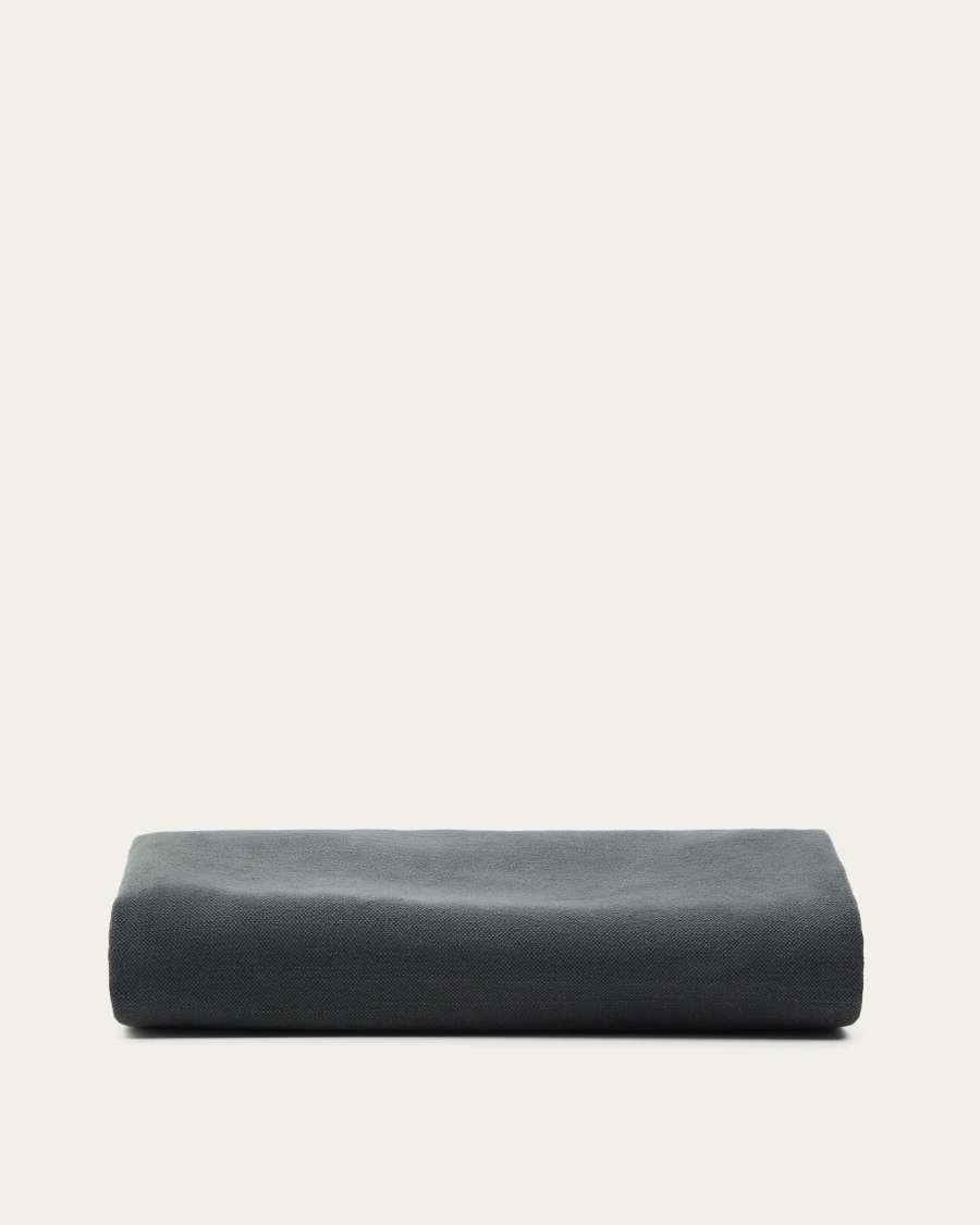 Anthracite grey linen and cotton Jaira headboard cover for a bed up to 180 cm