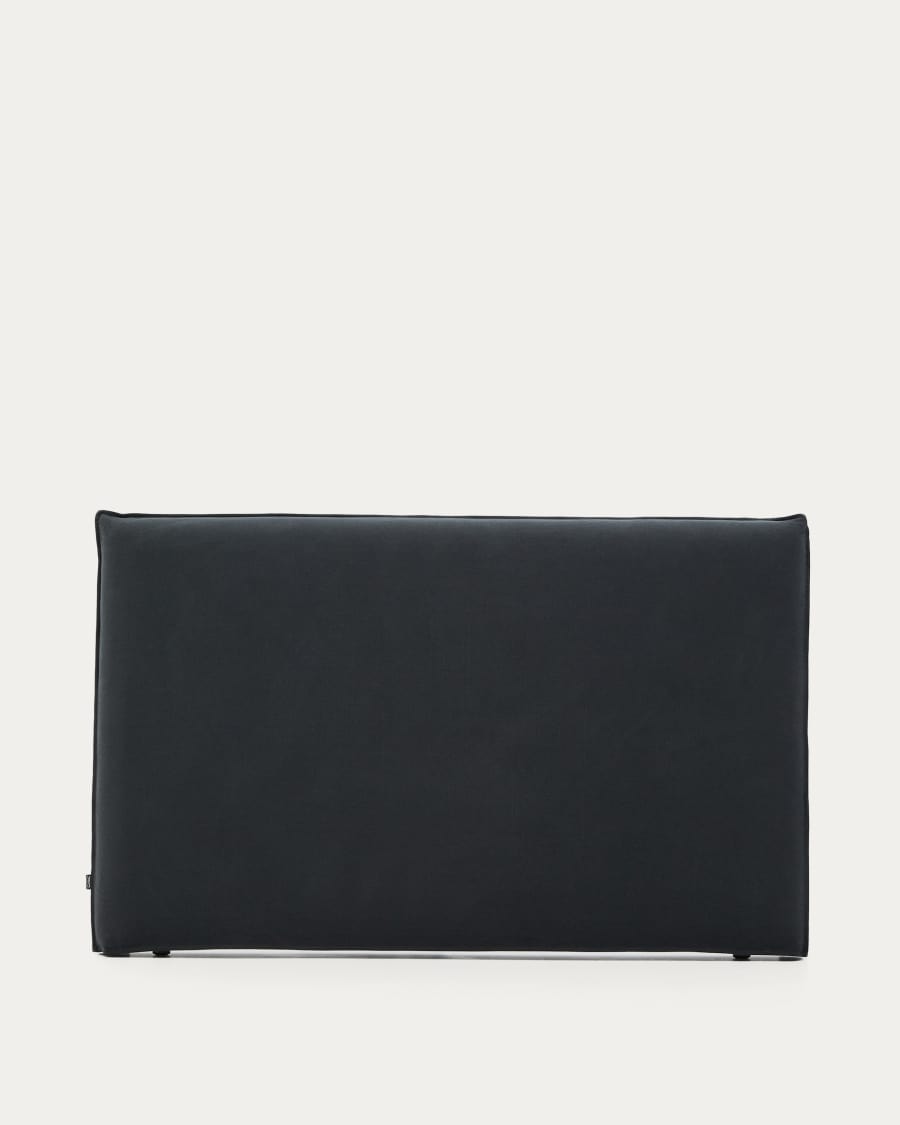 Anthracite grey linen and cotton Jaira headboard cover for a bed up to 180 cm