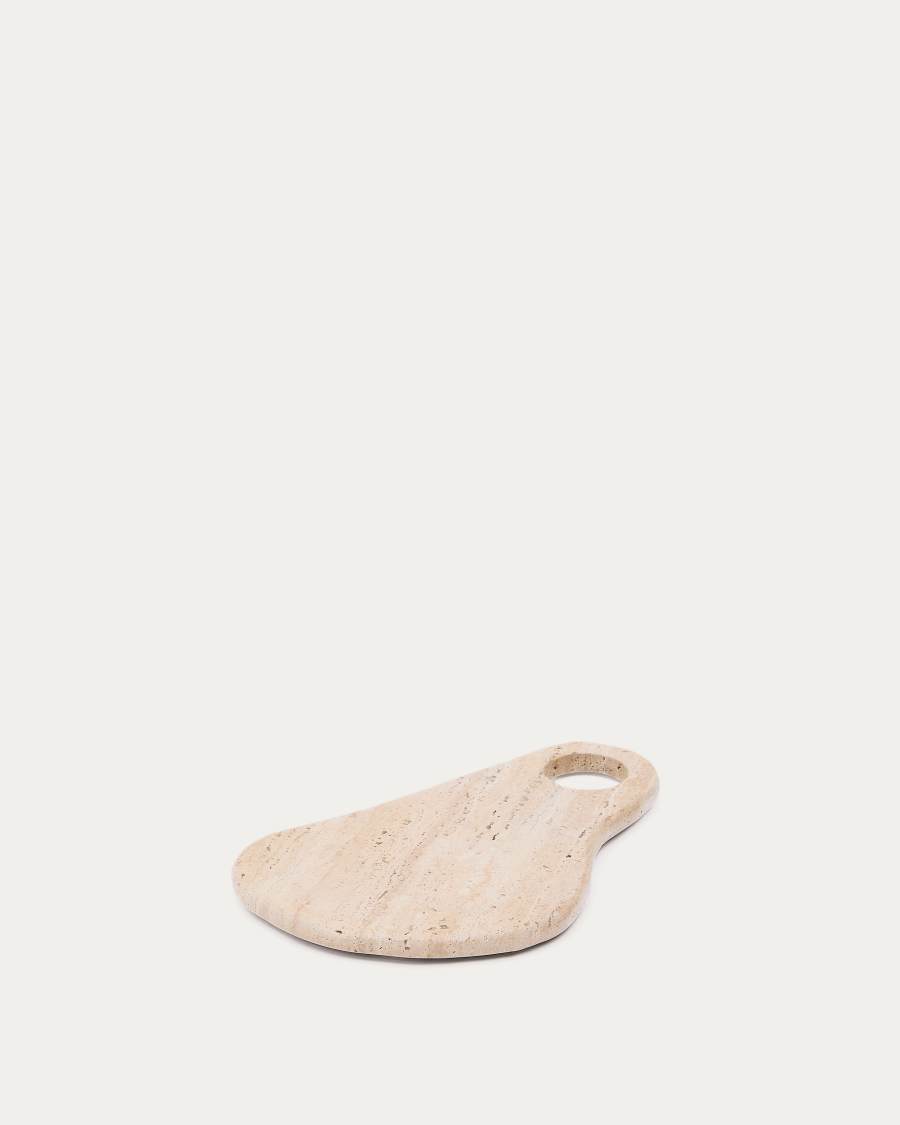 Zera serving board in beige travertine