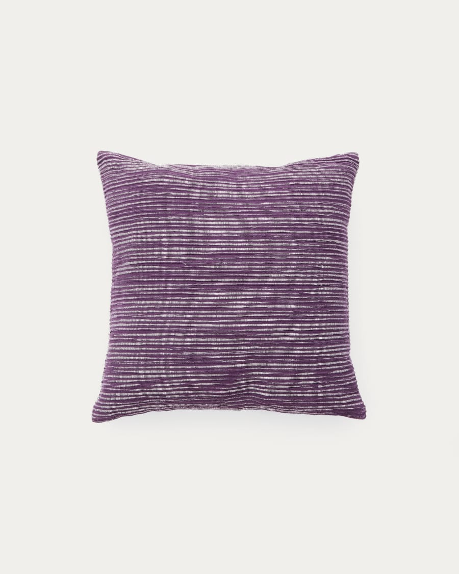 Niera purple striped cotton jacquard cushion cover 45 x 45cm