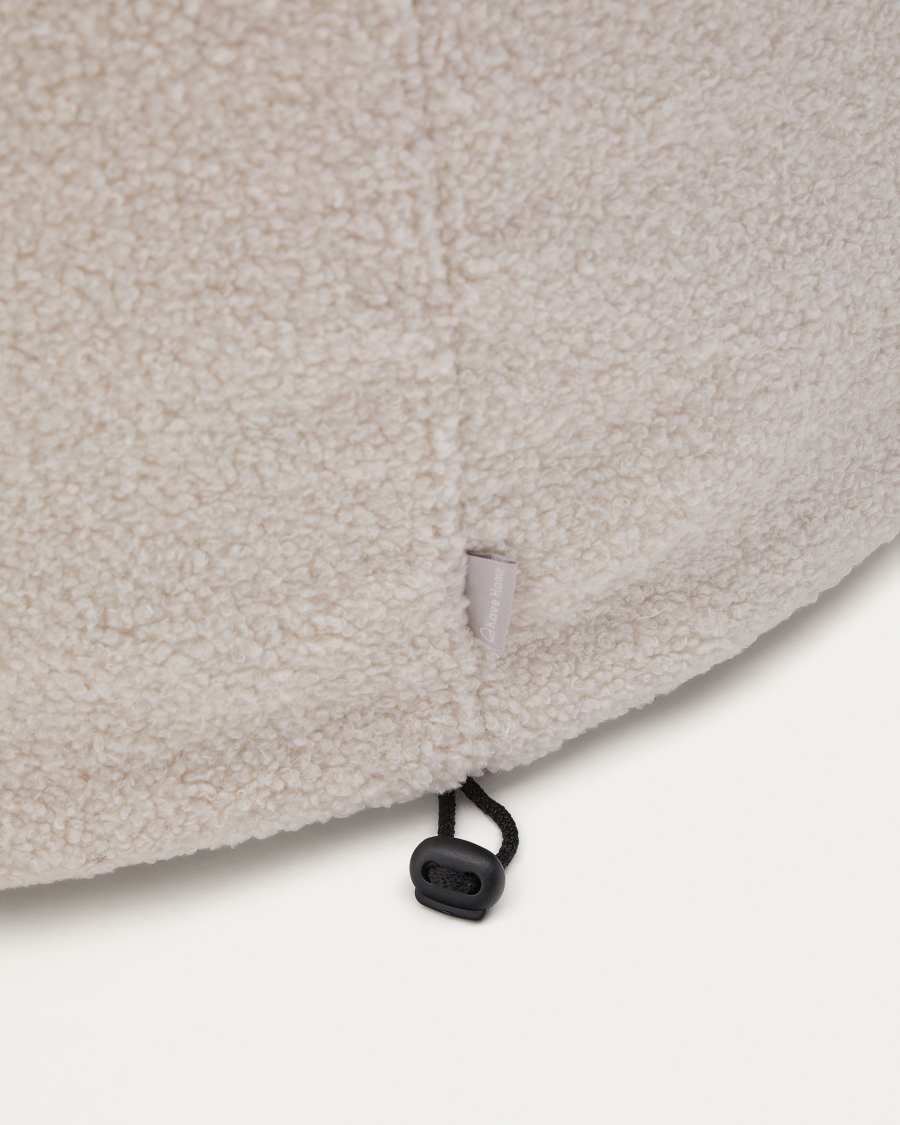 Kaeli footrest cover in ecru bouclé Ø 120 cm