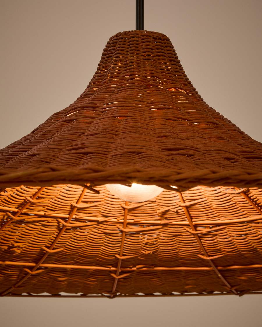 Bladia rattan ceiling lamp shade with terracotta finish Ø90cm