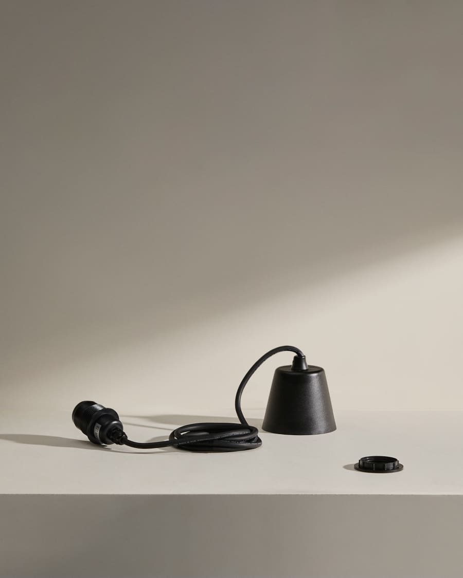 Albir black outdoor ceiling lamp mount