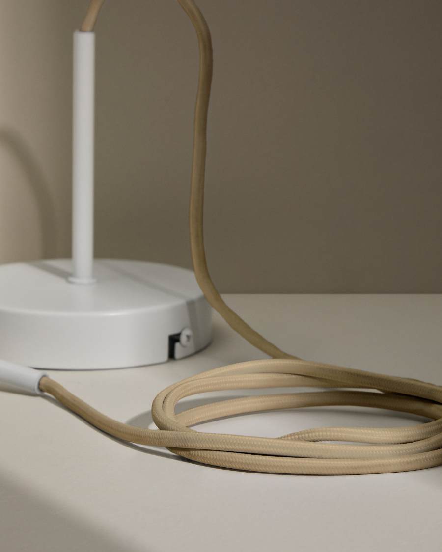 Fluvia metal lamp fitting in a white finish, 150 cm