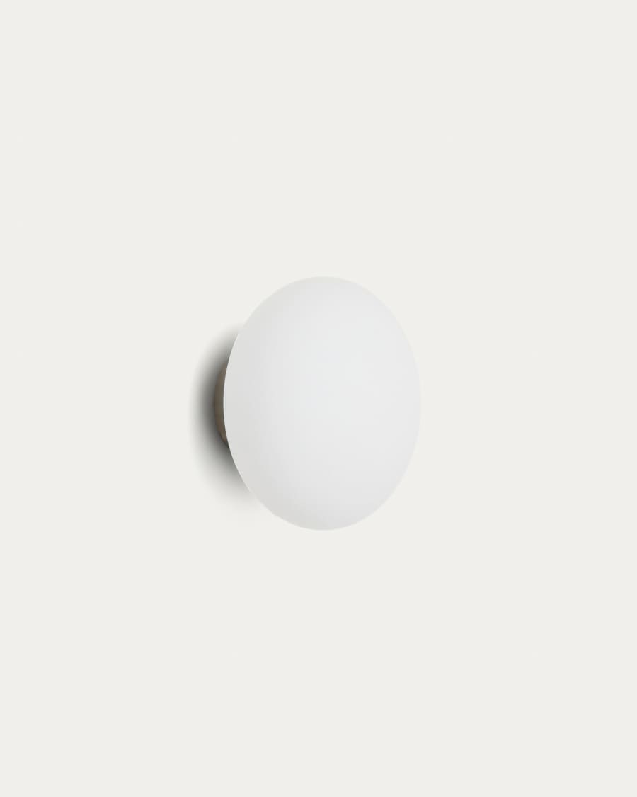 Bamila wall lamp in smoked glass and nickel Ø15cm