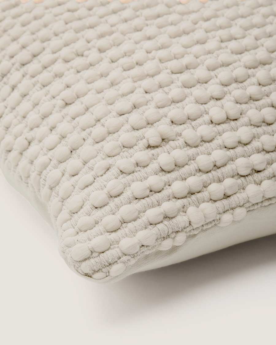 Mascarell white cotton and polyester cushion cover 50 x 50 cm