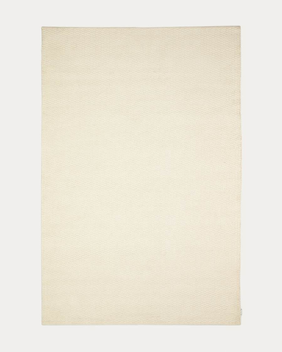 Mascarell rug, cotton and polyester in white, 200 x 300 cm