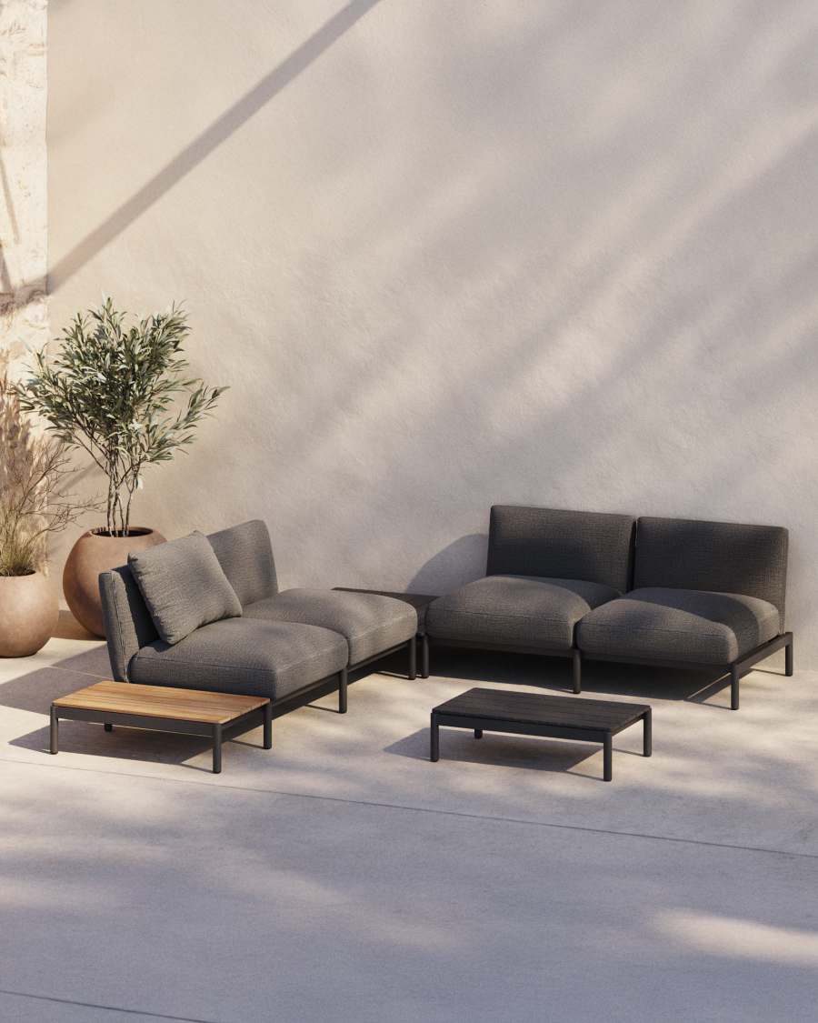 Sorells coffee table in grey aluminum 52,4 x 91 cm