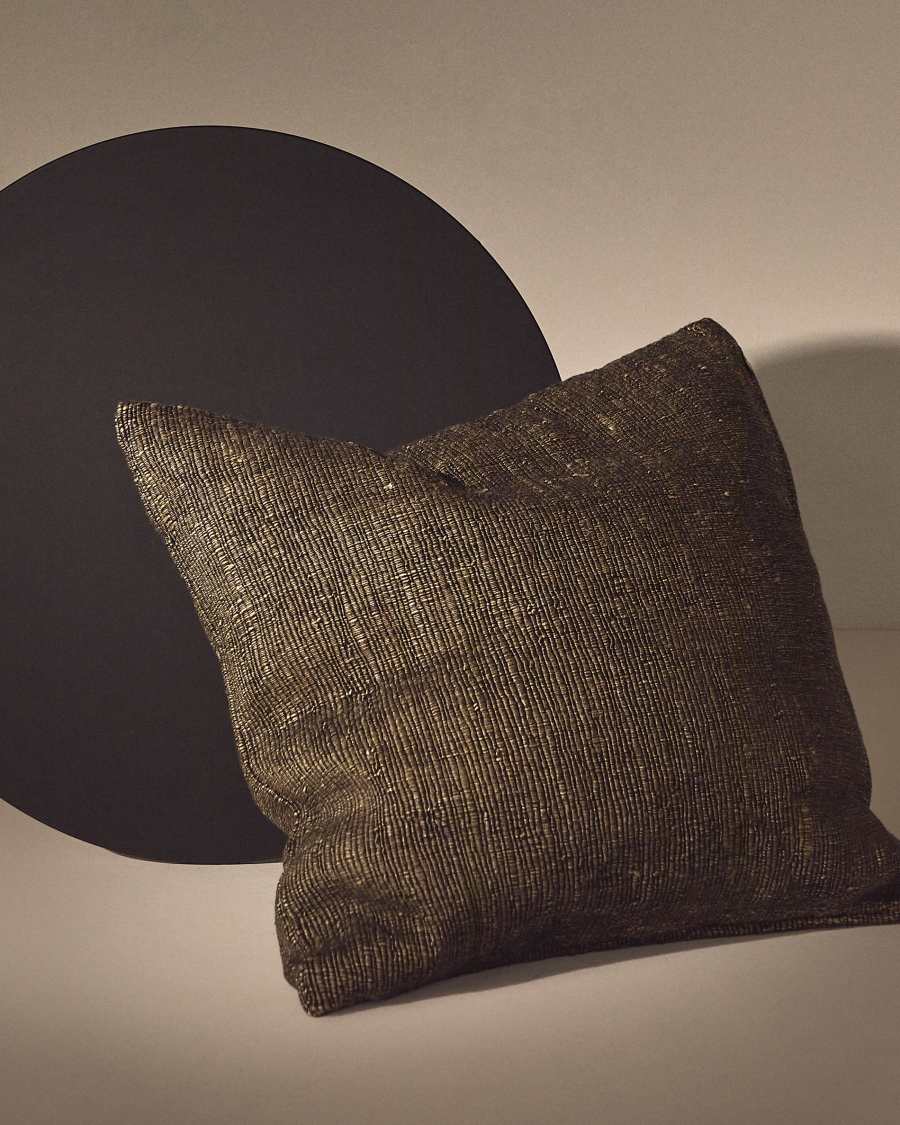 Machiel cushion cover in green viscose jacquard 50 x 50 cm
