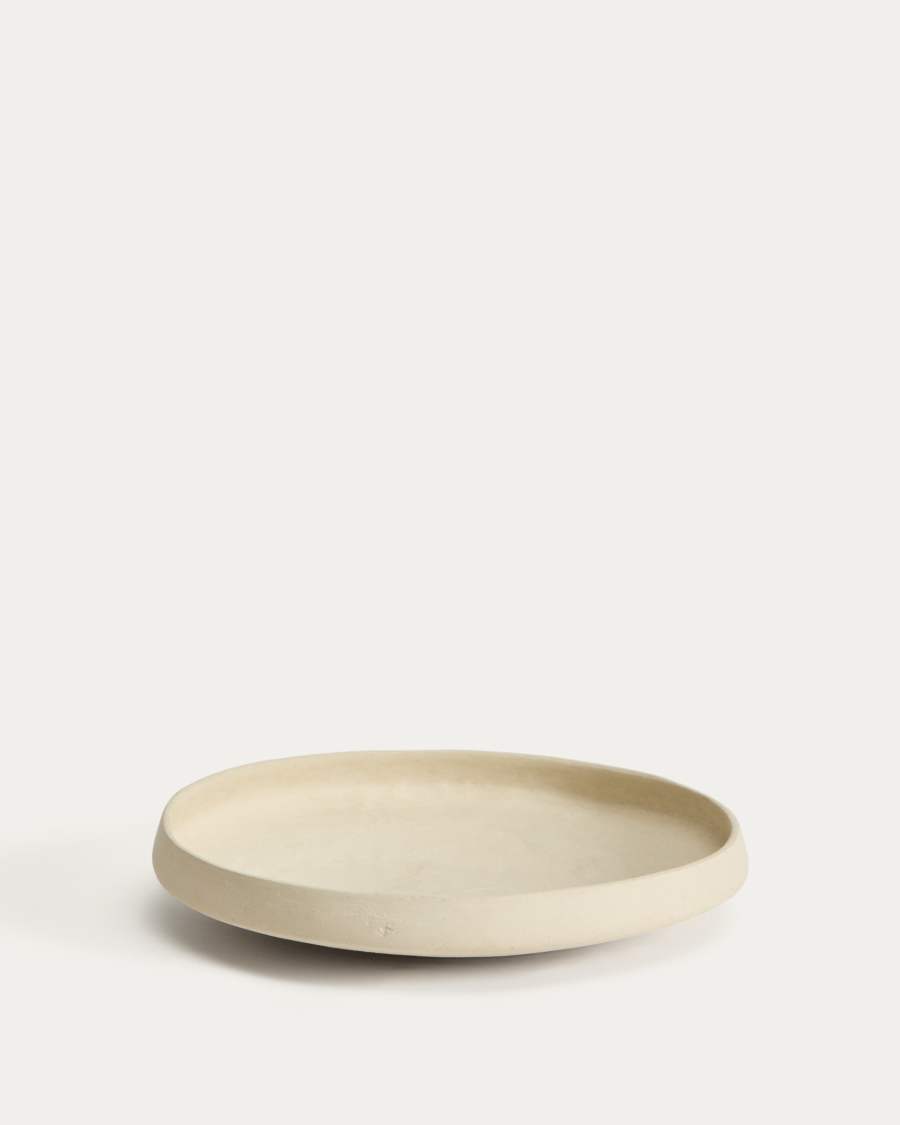 Mireni papier-mâché centrepiece beige Ø 29 cm