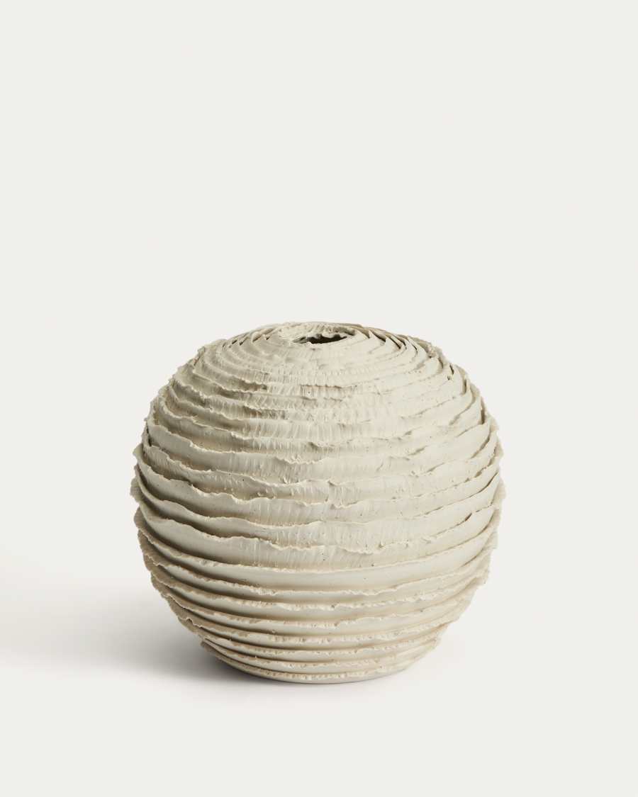 Evania vase in beige ceramic 21 cm
