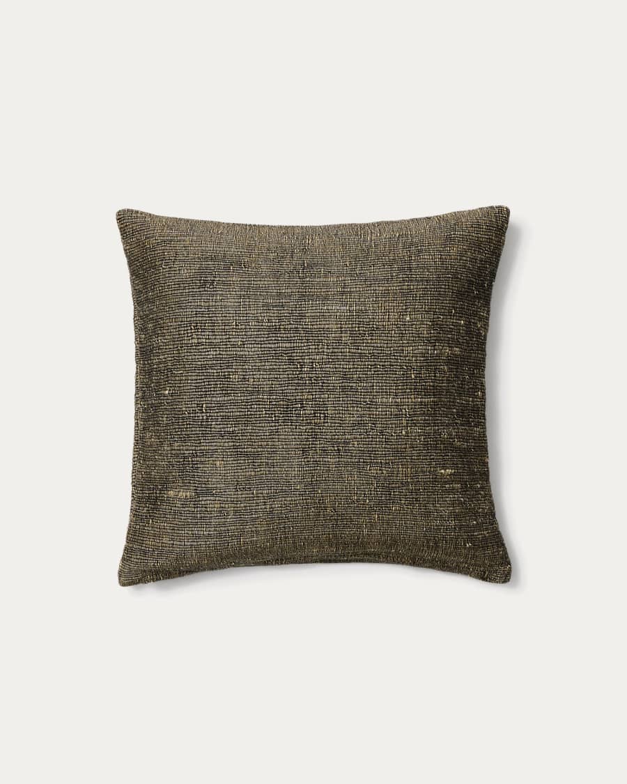 Machiel cushion cover in green viscose jacquard 50 x 50 cm