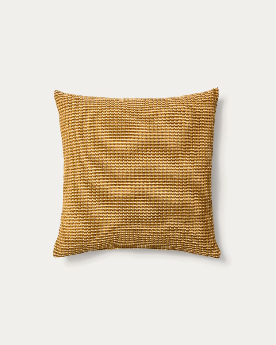 Nuval cushion cover in mustard structured fabric 50 x 50 cm