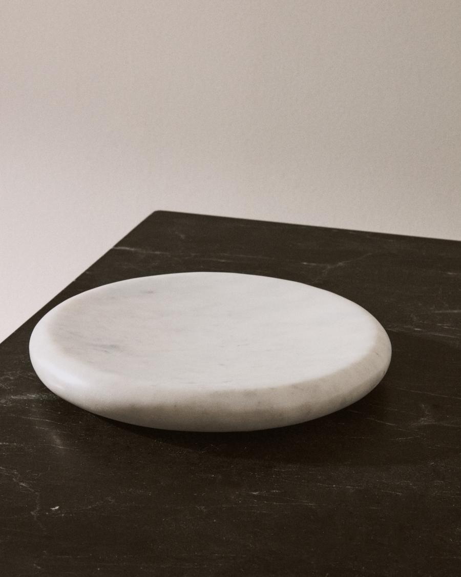 Obena tray in white marble Ø 20 cm