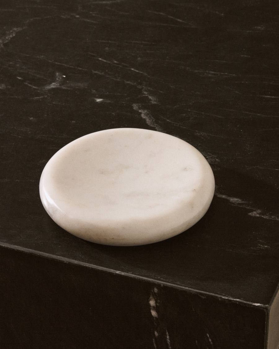 Obena tray in white marble Ø 15 cm