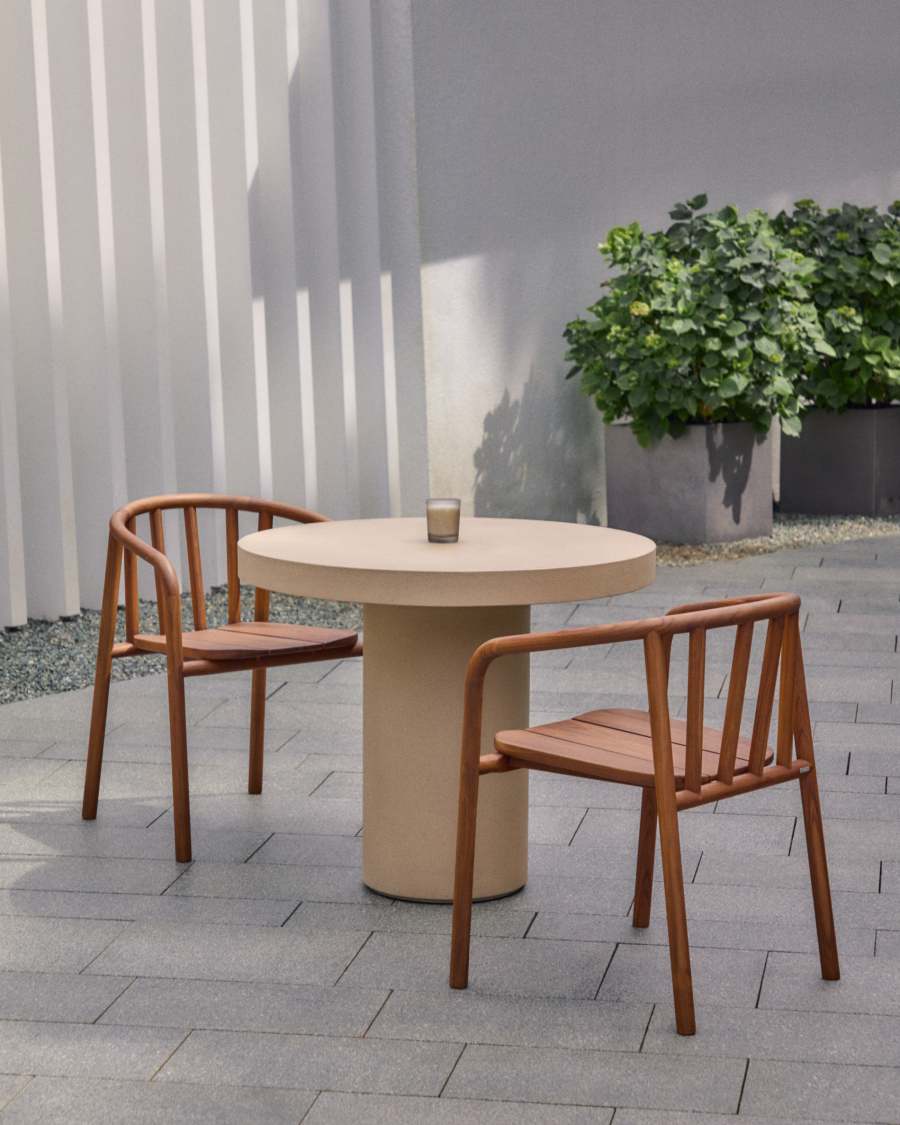 Aiguablava beige cement round table Ø90cm