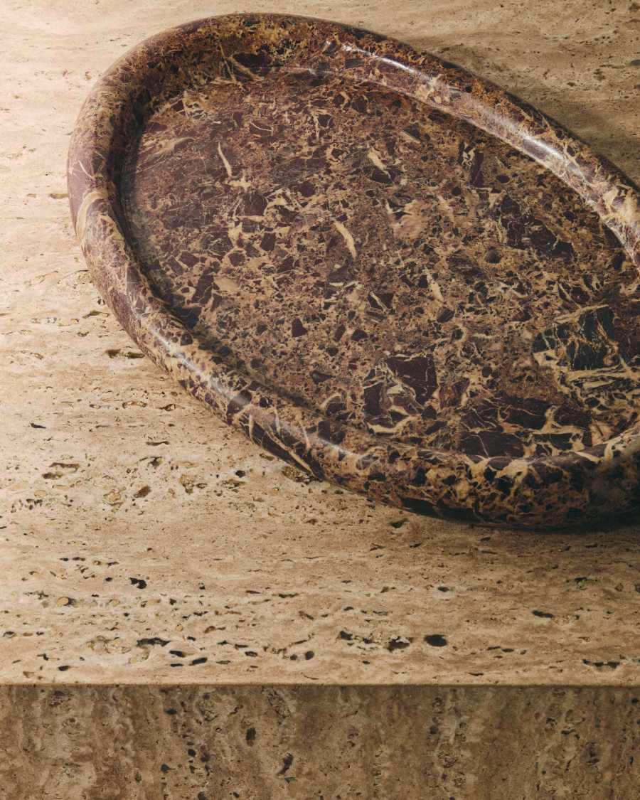 Lenorel tray in maroon marble 43 x 28 cm