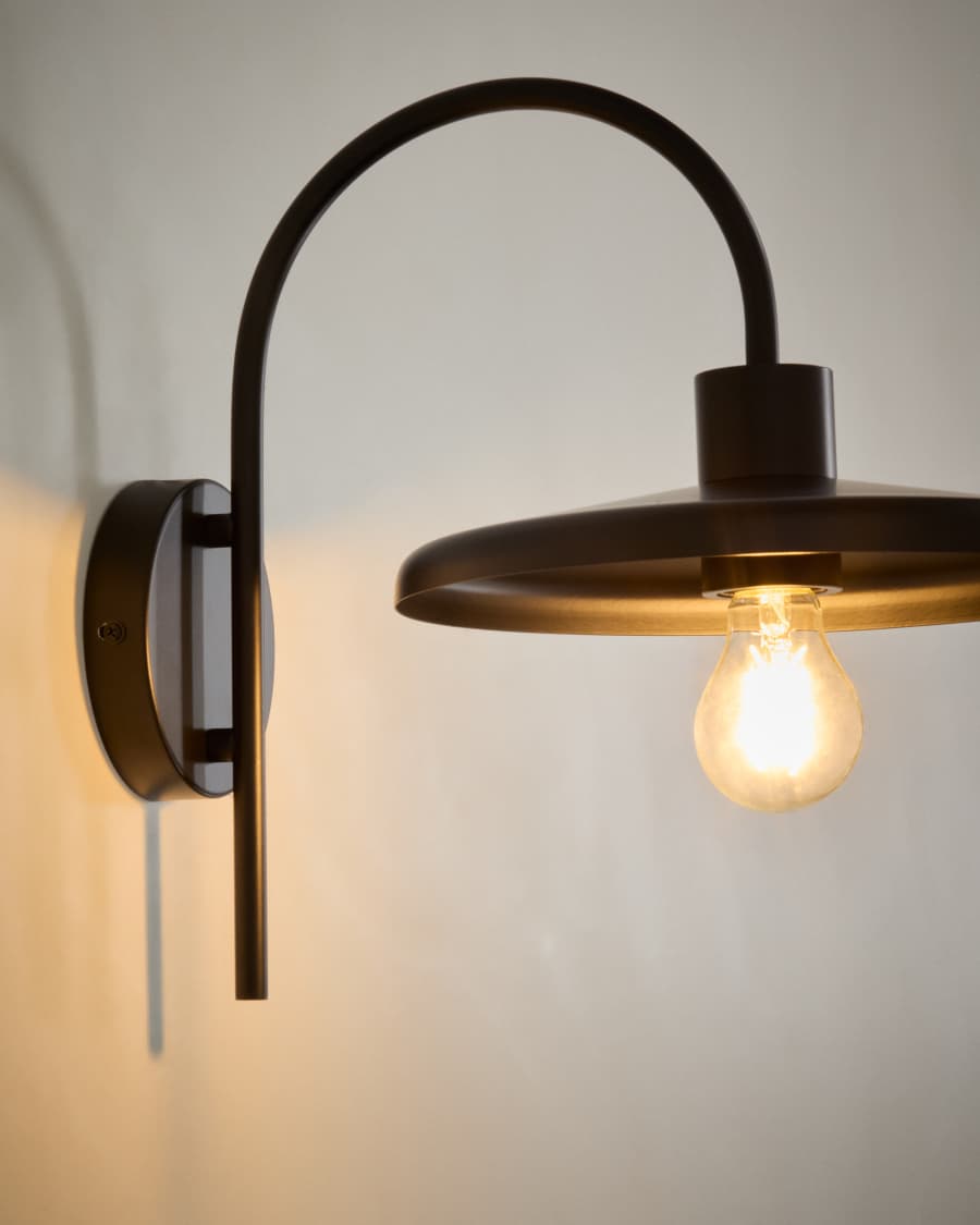 Nuvira wall light in black satin metal