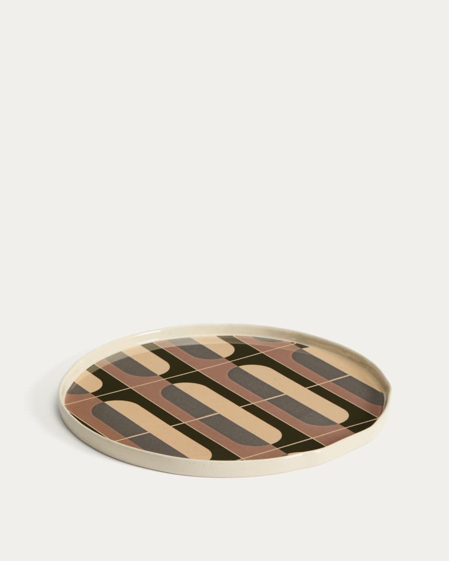 Julnet dinner plate in brown ceramic