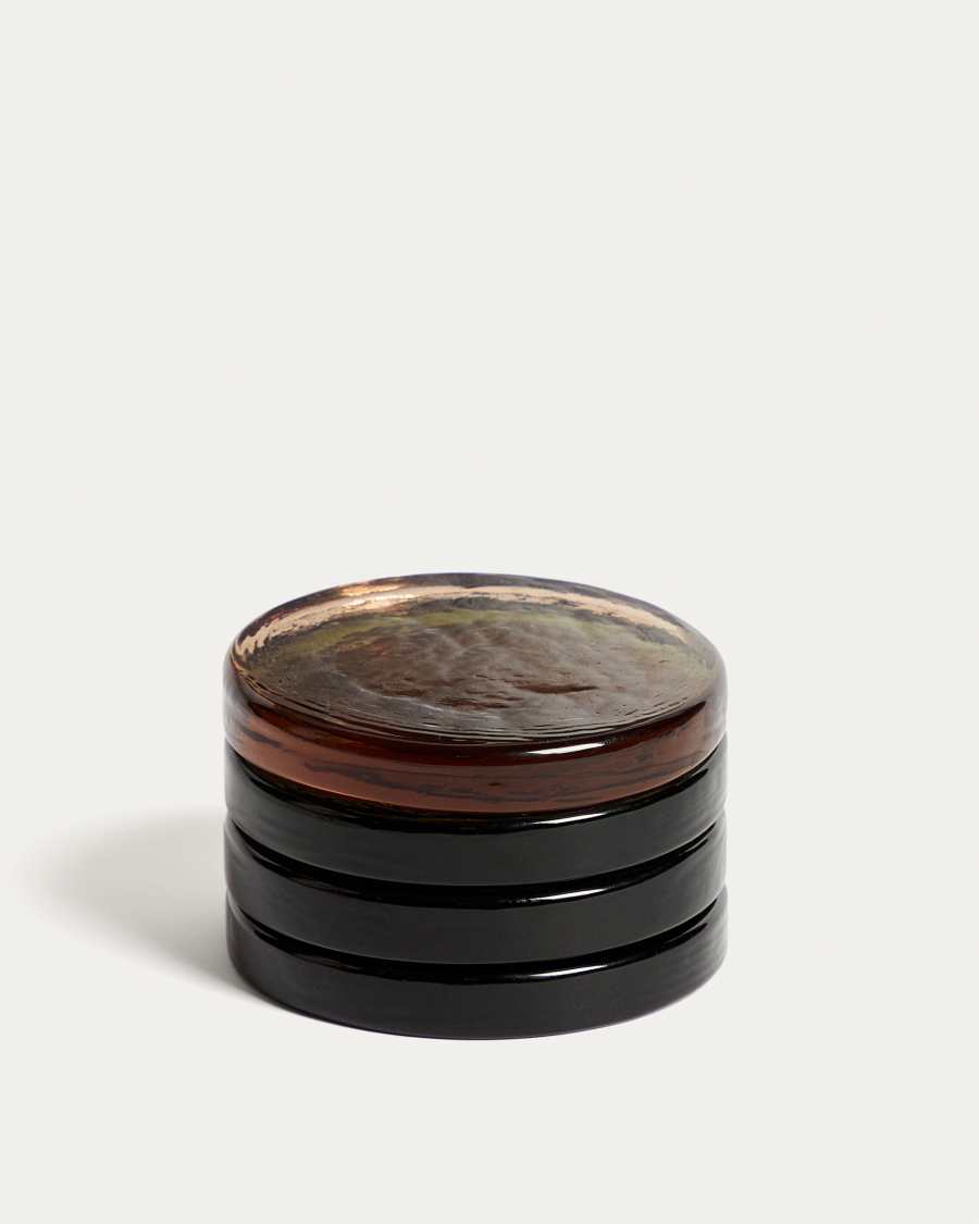 Obila set of 4 multicoloured recycled glass coasters