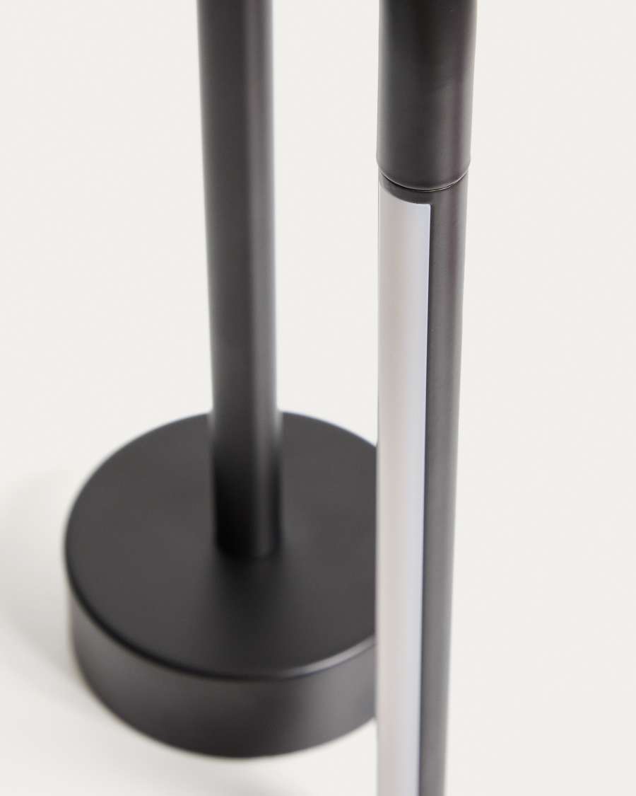 Bow black aluminium portable table lamp