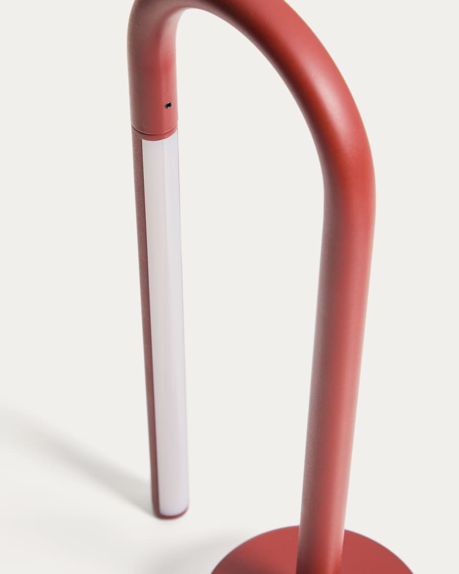 Bow red aluminium portable table lamp