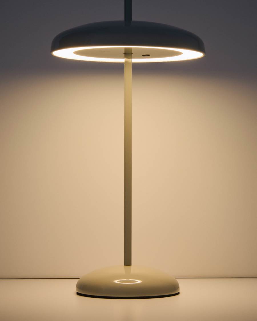 Porte light grey aluminium portable table lamp