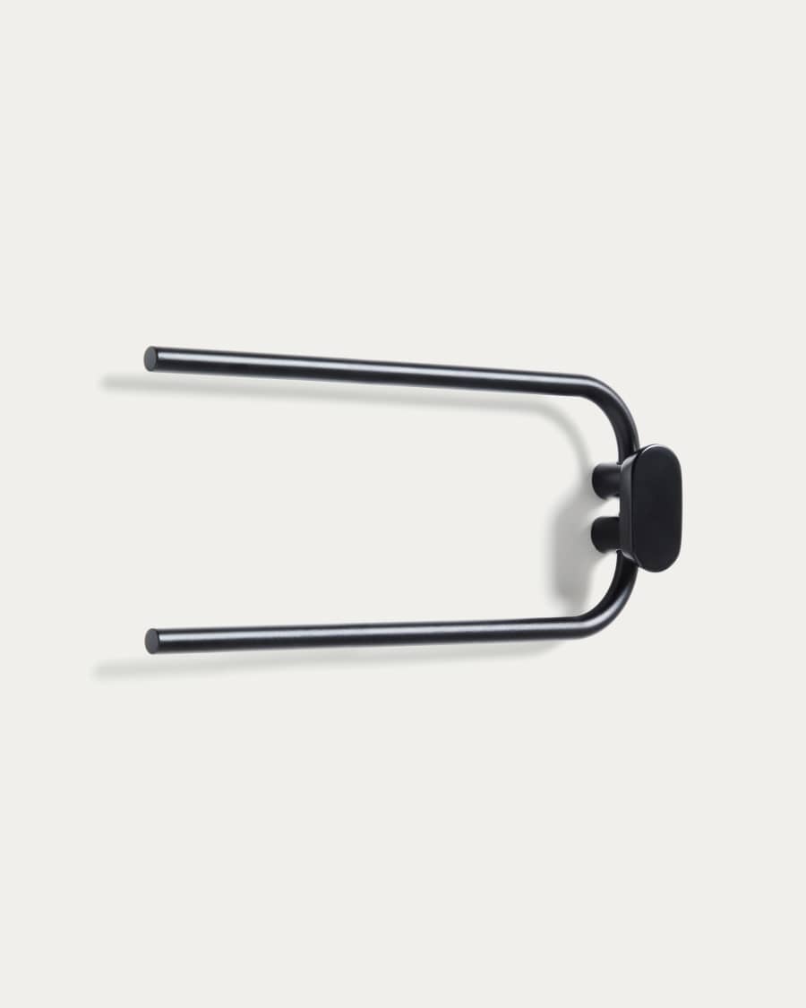 Black metal Arely twin-handle towel rail